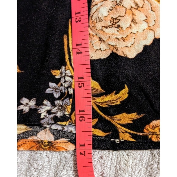 American Eagle Floral Wrap Mini Skirt‎ High Waist Black Peach Small - Picture 9 of 9